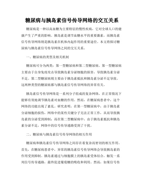 糖尿病与胰岛素信号传导网络的交互关系