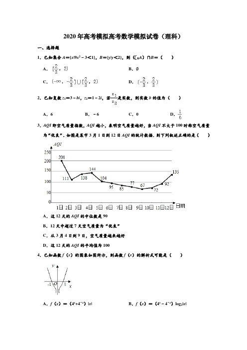 湖北省黄冈中学2020届高三2月月考数学(理)试题(解析版)