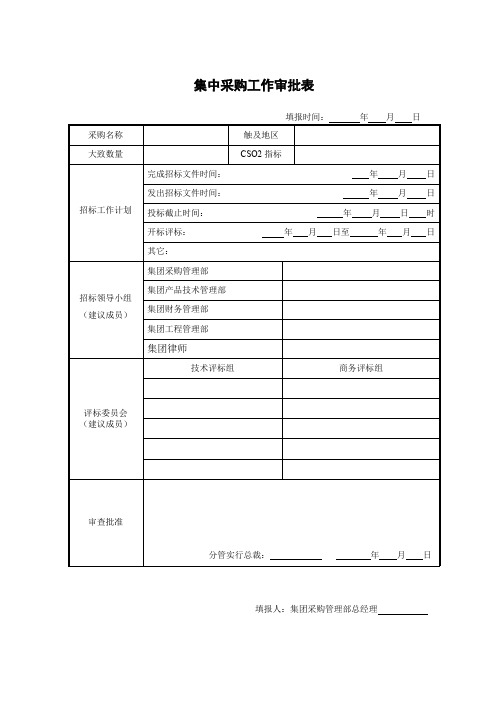 集中采购管理实施细则表单