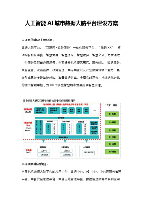 《人工智能AI城市数据大脑平台建设方案》