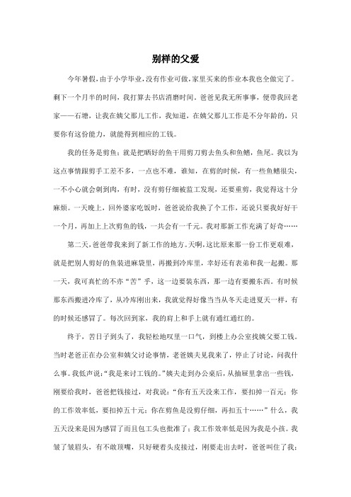 别样的父爱_初中初一作文900字