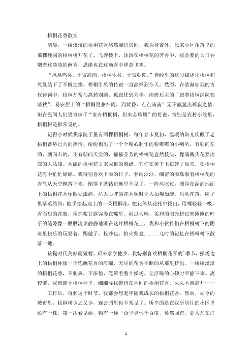 精选梧桐花香散文