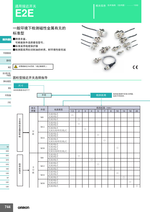 omron E2E通用接近开关 说明书