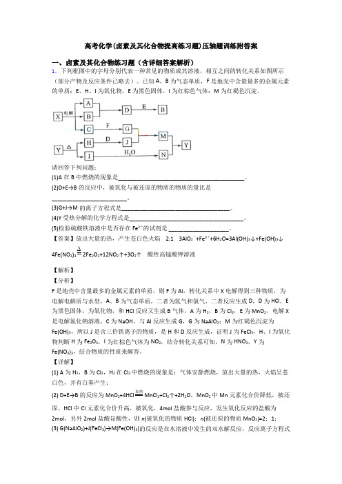 高考化学(卤素及其化合物提高练习题)压轴题训练附答案