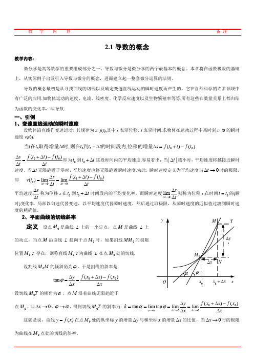 导数的概念-教案