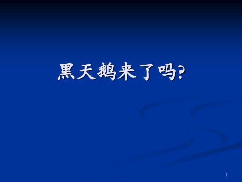 什么是黑天鹅事件？演讲PPT课件