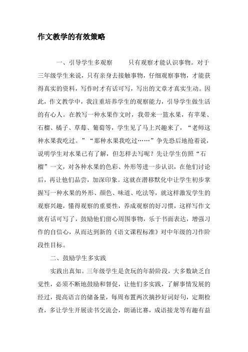 作文教学的有效策略-精选教育文档