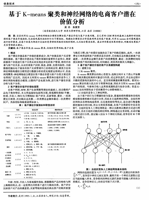 基于K-means聚类和神经网络的电商客户潜在价值分析