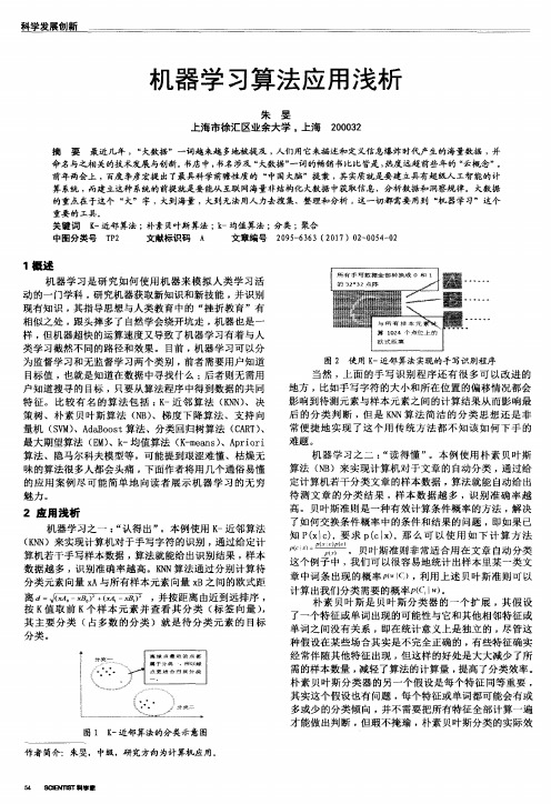 机器学习算法应用浅析