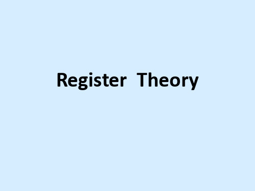 Lecture 4 Register Theory