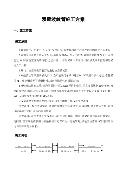 双壁波纹管施工方法