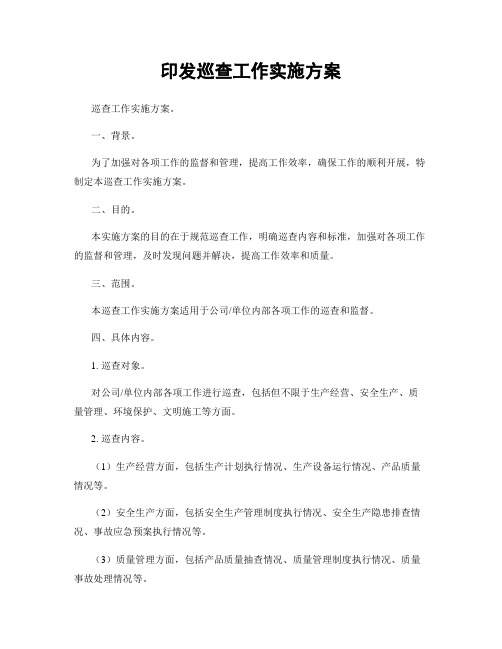 印发巡查工作实施方案