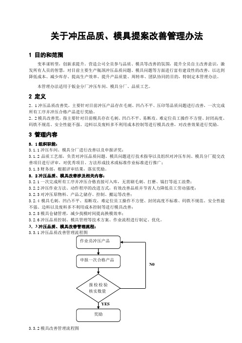 关于冲压品质模具提案改善管理办法