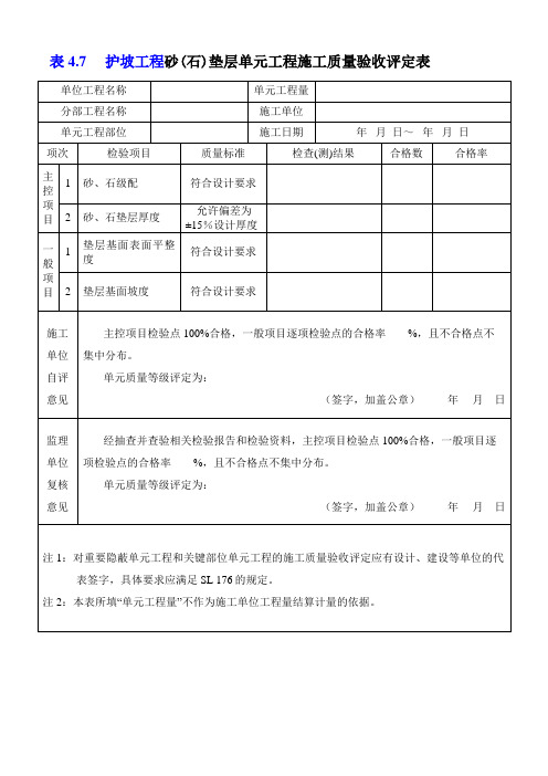 47护坡单元工程质量评定表