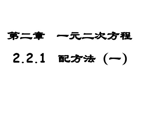 一元二次方程二次项系数为1的配方法.2.1配方法