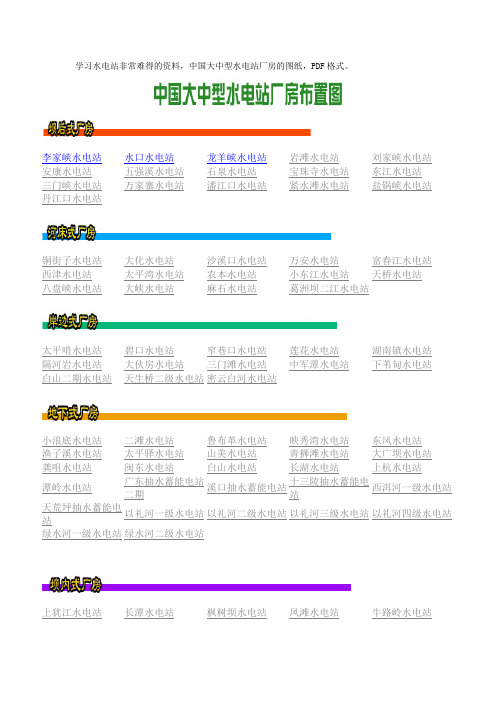 中国水电站厂房布置图