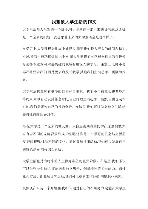 我想象大学生活的作文