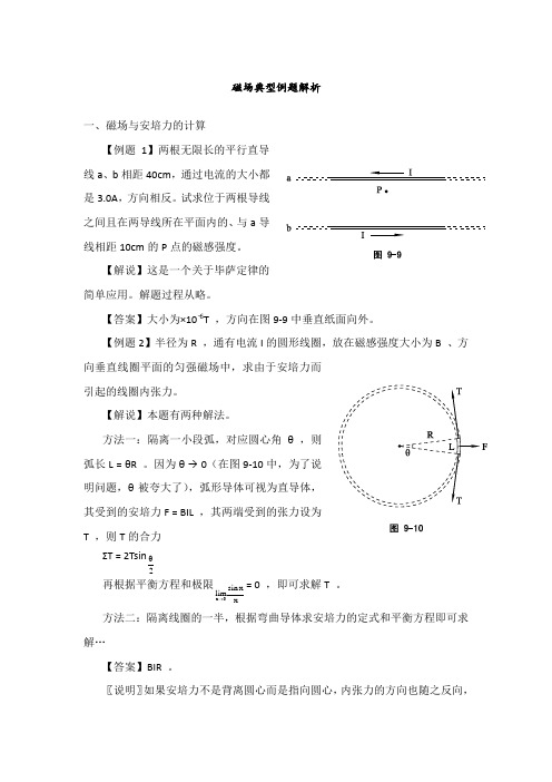 高中物理竞赛讲义-磁场典型例题解析