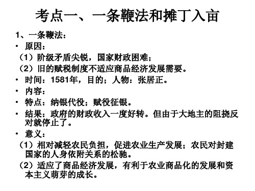 高三历史明清时期社会经济的发展和资本主义(PPT)4-3