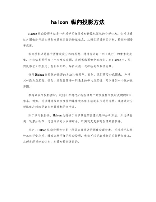 halcon 纵向投影方法