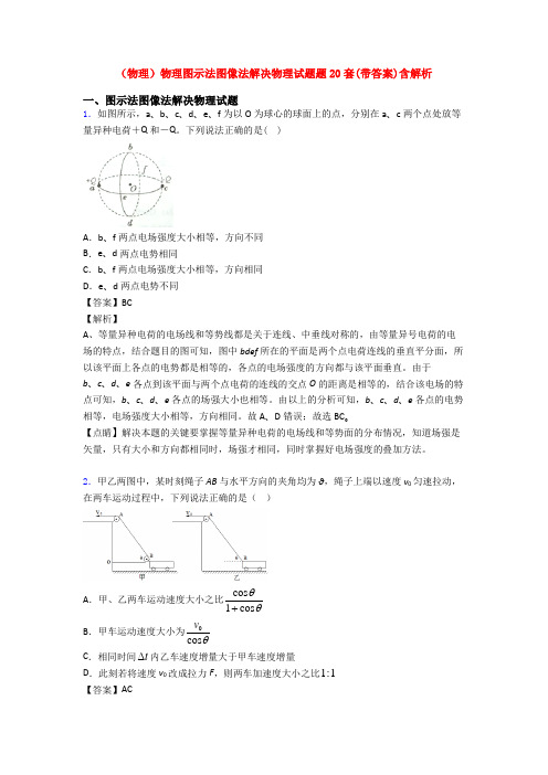 (物理)物理图示法图像法解决物理试题题20套(带答案)含解析