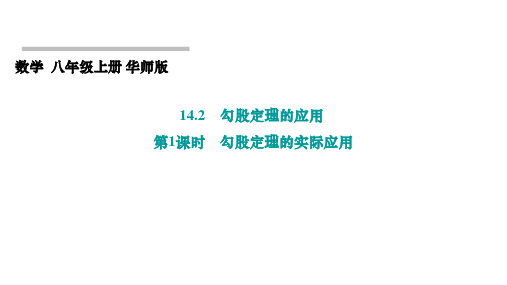 14.2 勾股定理的应用 第1课时 勾股定理的实际应用 华东师大版数学八年级上册课件