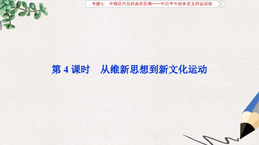 通史版高考历史总复习第二部分近代中国专题七中国近代化的曲折发展第4课时从维新思想到新文化运动课件