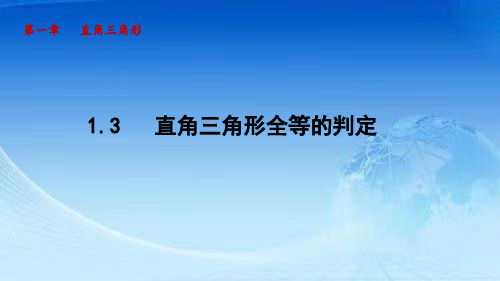 湘教版八年级数学下册_1.3 直角三角形全等的判定