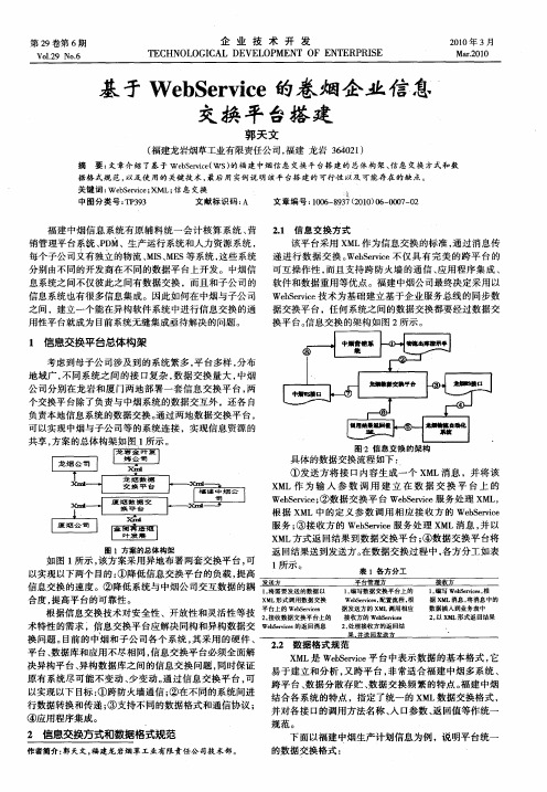 基于WebService的卷烟企业信息交换平台搭建