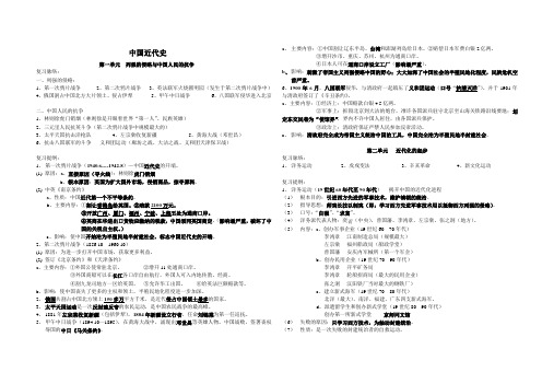 岳麓书社版八年级历史上册复习资料