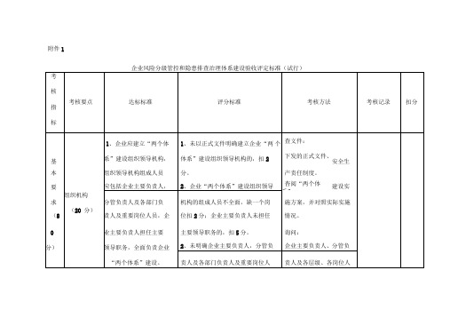 双重预防机制评定标准x