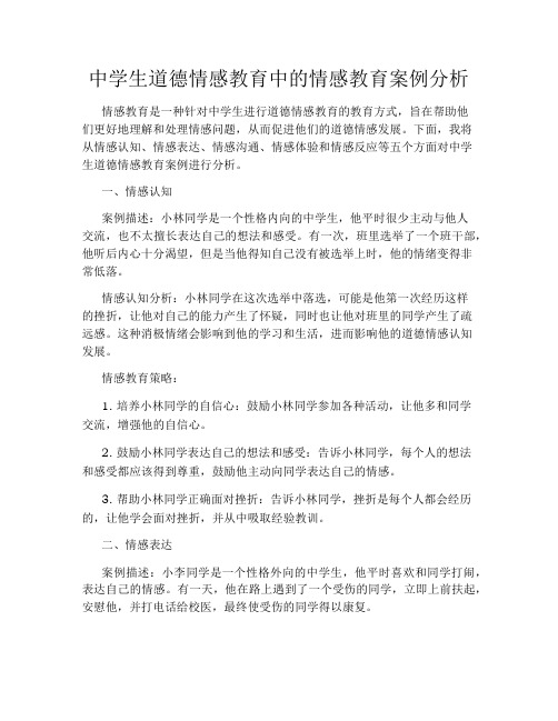 中学生道德情感教育中的情感教育案例分析