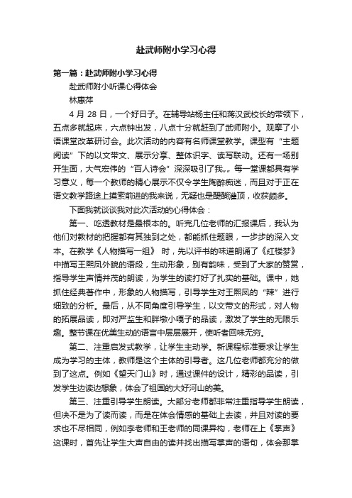 赴武师附小学习心得