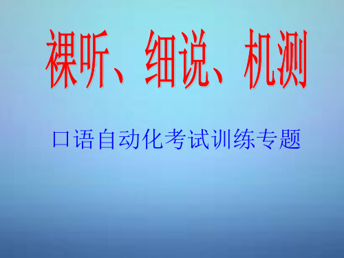 江苏省徐州市睢宁县宁海外国语学校中考英语 口语训练专题课件 牛津版