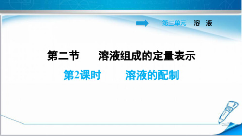 鲁教版九年级化学上册3.2.2 溶液的配制》课件