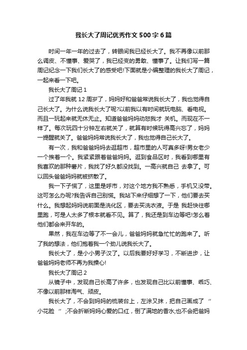 我长大了周记优秀作文500字6篇