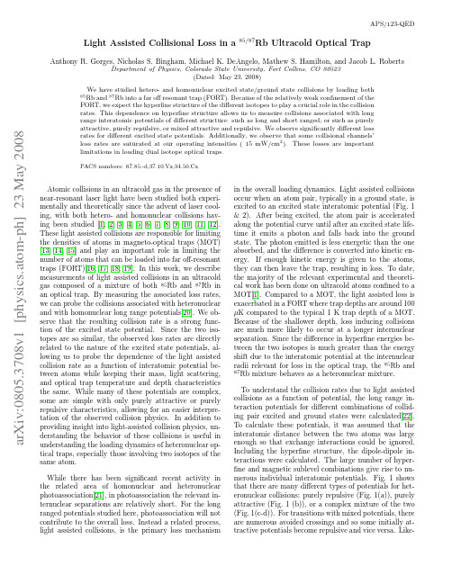 Light Assisted Collisional Loss in a $^{8587}$Rb Ultracold Optical Trap