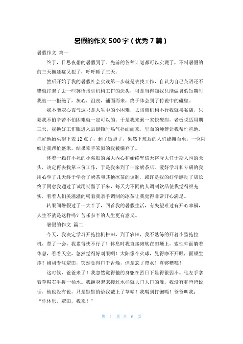 暑假的作文500字(优秀7篇)