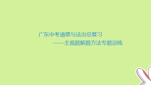 广东中考道德与法治总复习——主观题解题方法专题训练