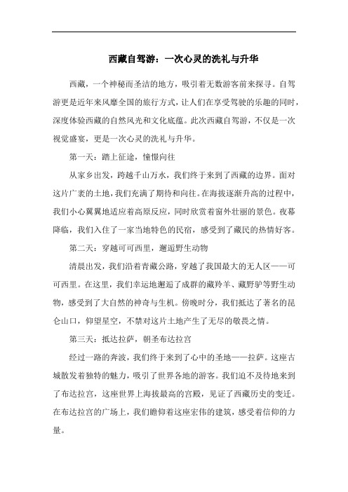 西藏自驾游：一次心灵的洗礼与升华