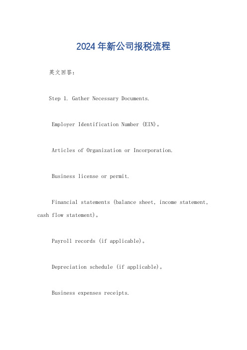 2024年新公司报税流程