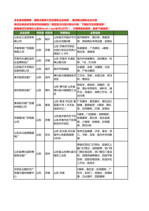 新版山东省台架工商企业公司商家名录名单联系方式大全244家