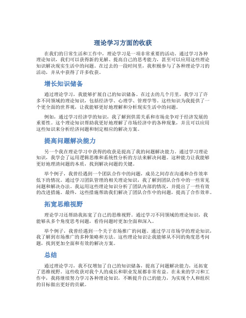 理论学习方面的收获