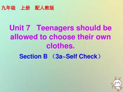 九年级英语全册10分钟课堂Unit7Teenagersshouldbeallowedtochoose