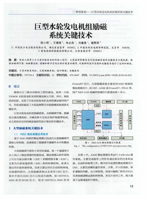 巨型水轮发电机组励磁系统关键技术