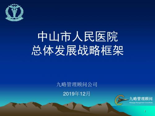 九略—中山市人民医院总体发展战略咨询—人民医院发展战略框架 27页PPT文档