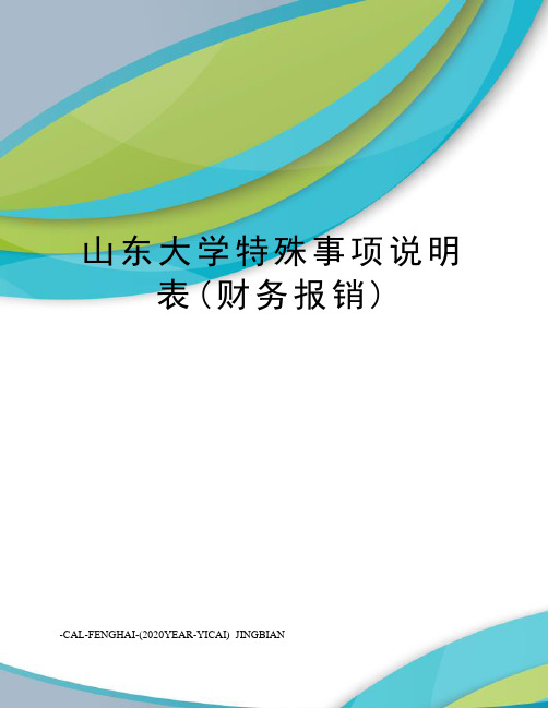 山东大学特殊事项说明表(财务报销)