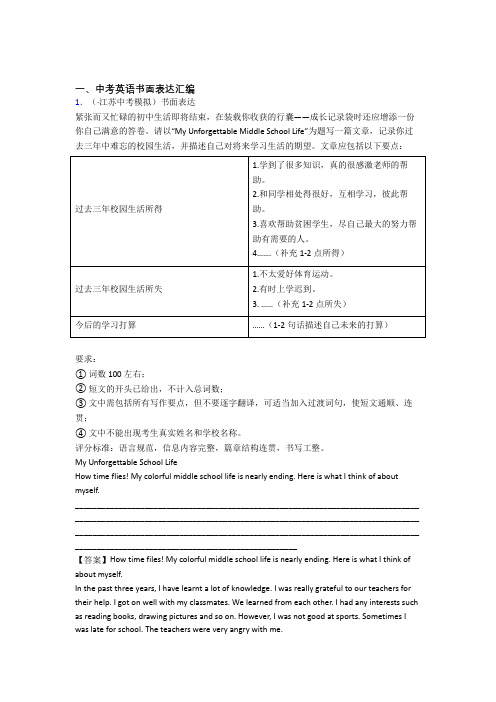 (英语)九年级下册英语书面表达题20套(带答案)