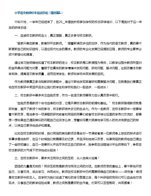 小学语文教师校本培训总结精选10篇