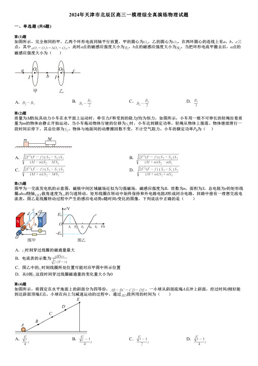 2024年天津市北辰区高三一模理综全真演练物理试题